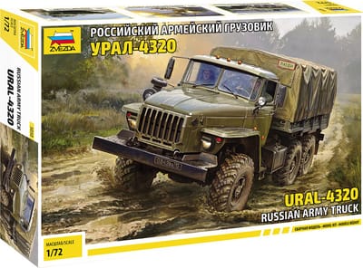 Zvezda Modelbouwpakket Militaire voertuigen - 5050 Ural-4320 Russian Army Truck Plastic - 1:72 - Modelbouw