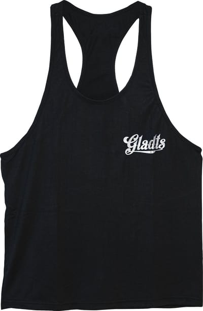 Gladts - Halter shirt - Tank top mannen - Maat S - Wit logo - Tanktop heren - Tanktop heren fitness - Tanktop heren bodybuilding - Halter shirt mannen