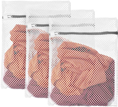 Dailygoods- Waszak Groot - Waszakjes met Rits - Waszakken voor Wasgoed - Herbruikbare Waszak - 3 Stuks - Polyester 30x40 cm - Wasnet