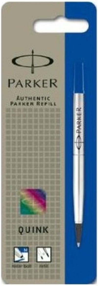 Rollerpenvulling parker quink m blister blauw