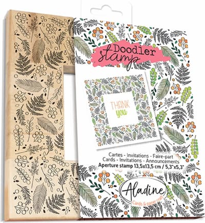 Aladine Aladine Houten Doodler Stempel 13,5x13,5 cm Bladeren