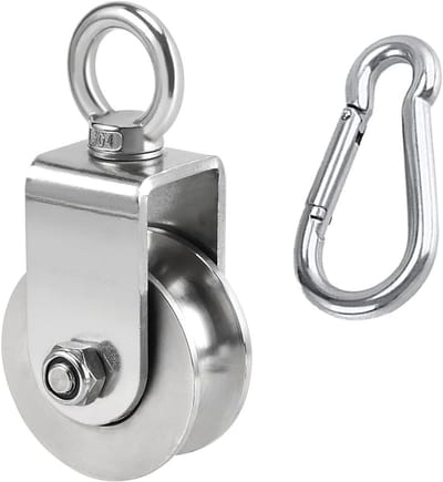 U-type katrol - Touwblok - Zware lasten verplaatsen - Roestvrij staal 304 - 68 mm diameter - Zilver