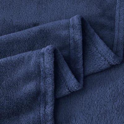 Famanu - Fleecedeken - Marineblauw - Zacht & Warm Pluizig Flanel - Gezellige Plaid voor Tweepersoonsbed