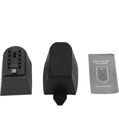 Boîte de Rangement pour Clés Extérieure Sécurisée Étanche Porte-Clés Suspendu à la Porte Cadenas à Combinaison