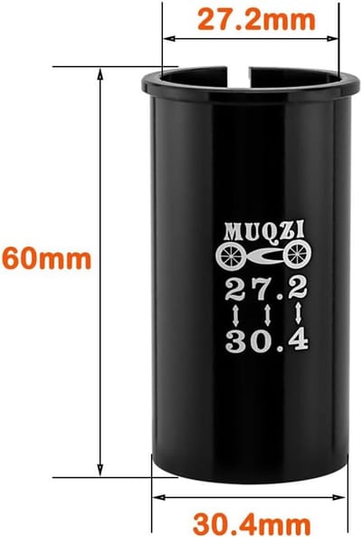 Zadelpen Adapter Shim Set voor Fietsen - Diverse Diameters (25.4 t/m 34.9 mm) - 60mm Lengte Zadelpen Reducer