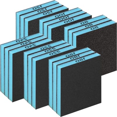 Set van 18 Schuurpads - Flexibele Herbruikbare Schuurblokken voor Hout, Kunststof, Gipsplaat en Metaal - Diverse Korrelgroottes 80-240