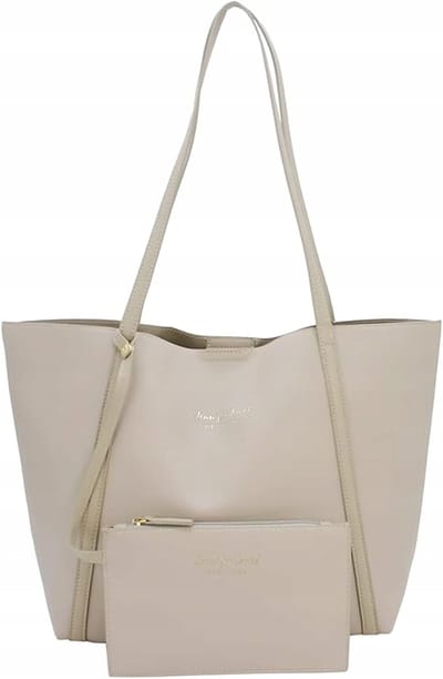 Dames Shopper Tas met Kosmetische Tas - Beige
