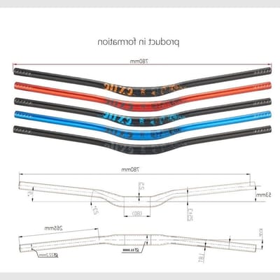 MTB Stuur - Fiets Stuur - Offroad Rijden - Ergonomisch Ontwerp - 780 mm Lengte - Zwart Blauw