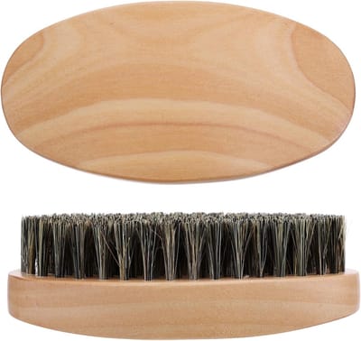 Houten Borstel voor Baard en Haarstyling, Medium Palm Borstel voor 360 Waves, Zachte Nylon Haren voor Volle en Dichte Look