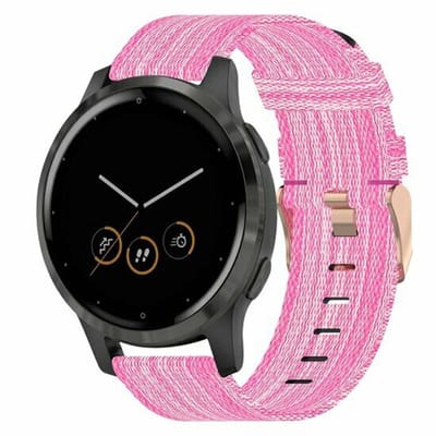 By Qubix - Canvas nylon bandje - Roze - geschikt voor Huawei Watch 5 - 42mm