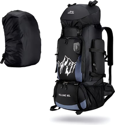 CarryQuest® 90L Outdoor Rugzak - Waterdichte Backpack voor Hiking, Camping & Backpacken - Zwart