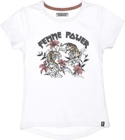 DJ Dutchjeans - Meisje Shirt Wit - Maat 116