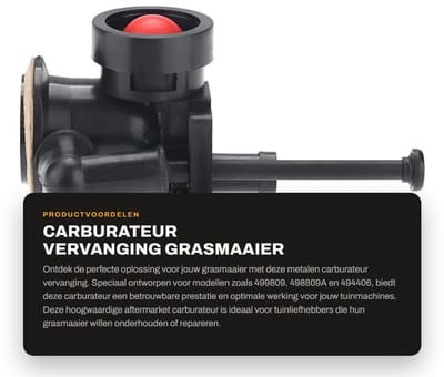Dailygoods- Carburateur Vervangend - Grasmaaier - Hoogwaardige Aftermarket - Duurzaam - 11x8.3x7cm - Inclusief Hardware - Vergaser