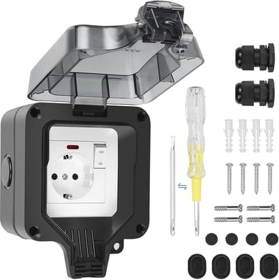 Buitenstopcontact met schakelaar - IP66 Waterdicht en Stofdicht - Perfect voor Keuken, Badkamer, Garage, Zwembad en Tuin