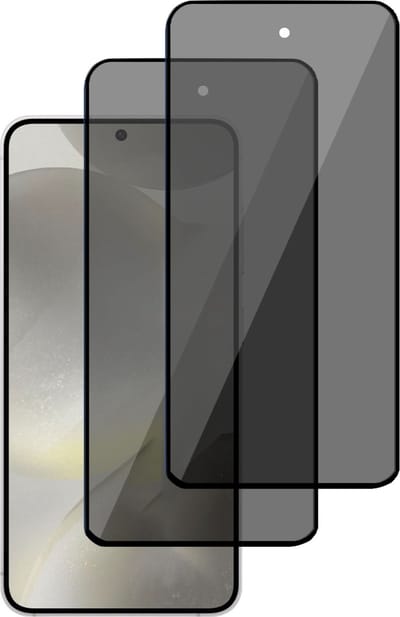 2x Privé Screenprotector geschikt voor Samsung Galaxy S24 - Privacy Beschermglas - Privacy Proteqt+