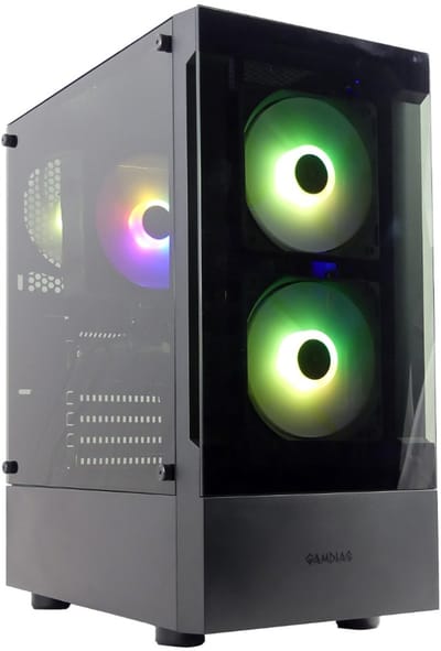 AMD Ryzen 7 5700X High-End RGB Game PC - Radeon RX 7600 8GB - 32GB RAM - 1TB NVMe SSD - WIFI - WIN11 PRO - Gamdias Talos E3 Black