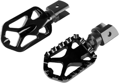 Motorfiets Voetsteunen - Bredere Pedalen - Verbeterde Grip - Antislip Textuur - Standaard Maat - Zwart
