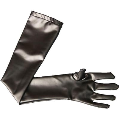 Sexy Dames Kunstleer Glanzend Lange Latex Handschoen Punk Handschoenen Outfit Wanten Club Kleding Cosplay Kostuums Accessoire Grote Maten F27 M black