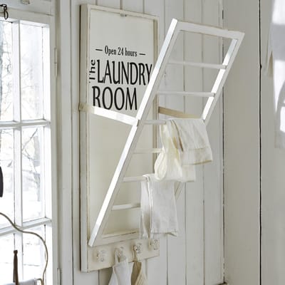 LOBERON Handdoekenhouder Laundry Room antiekwit