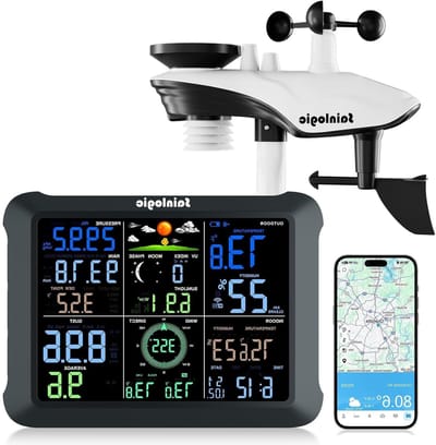 Weerstation - Weersvoorspeller - Thuis Weer Monitoren - AI Weersvoorspelling - 85 inch display - Zwart