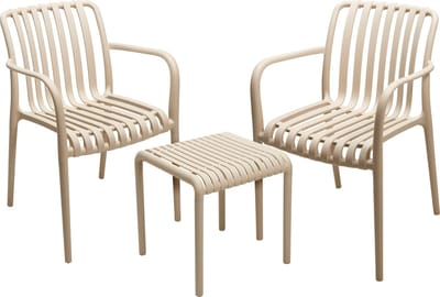 Relaxwonen - tuinset Rattan - 2 stoelen & tafel - Kwaliteit - Trend 2026