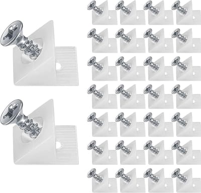 Set van 30 achterwandverbinders voor lades, stabilisatoren en plastic wandmontages met schroeven voor kastondersteuning