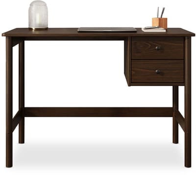 Bureau MARLO met 2 lades van massief hout – in notenkleur