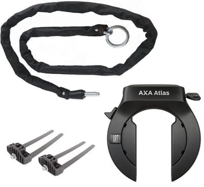 AXA Atlas ART2 ringslot - Standaard breedte - inclusief 100cm insteekketting en flexibele bevestigingstrip - Zwart