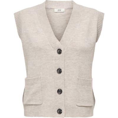 Jacqueline de Yong Jdysuper life sl v-neck vest knt zand