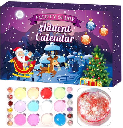 Slijm adventskalender - kerst aftelkalender 2026 adventsdag aftellen plasticine speelgoed 24 stuks grote verrassing kerst aftellen voor kinderen