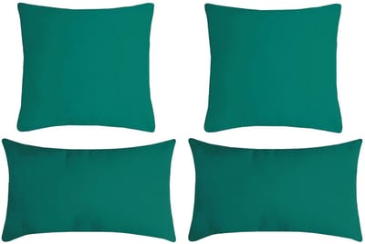 Stof Textile sierkussen Nelson - set 4x - emerald green - 2 formaten - bank kussens - polyester