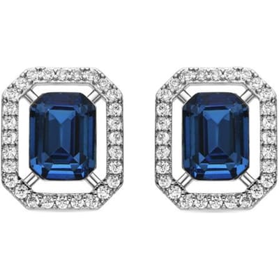 Luxenter Oorbellen met Blauwe Topaas Zirkonia zilver afwerking - Surin