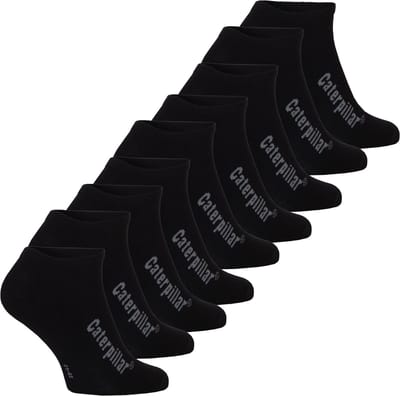 Caterpillar Sneakersokken Heren 9-Pack Effen Zwart - Maat 39/42