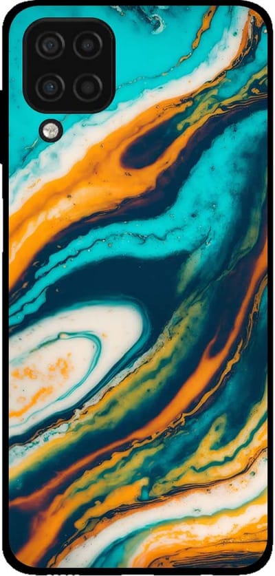 Smartphonica Telefoonhoesje voor Samsung Galaxy A12 marmer look - backcover marmer hoesje - Groen geschikt voor Samsung Galaxy A12