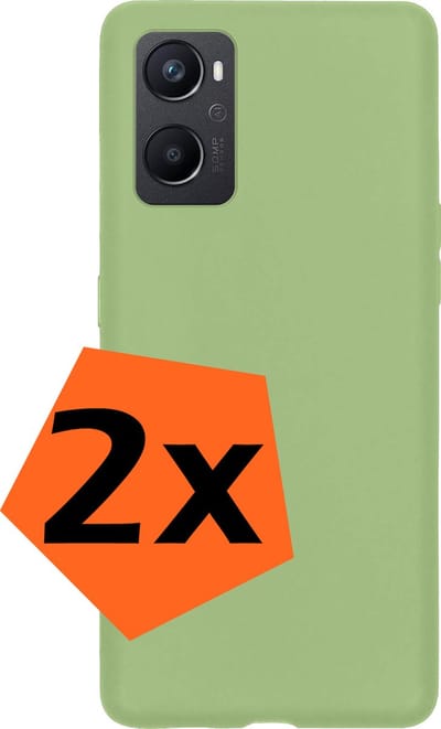 Hoes - 2 Stuks - Geschikt voor OPPO A76 - Sterk & Shockproof - Case Siliconen - Back Cover - Telefoon Hoes - Groen