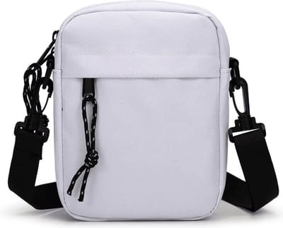 Nektasje - Reisportemonnee Crossbody Schoudertas - Waterafstotend Oxford - Unisex - Compacte Reistas voor op Reis en Vakantie - Telefoontasje met Nekkoord - 4 Compartimenten - Voor Dagelijks Gebruik - Wit
