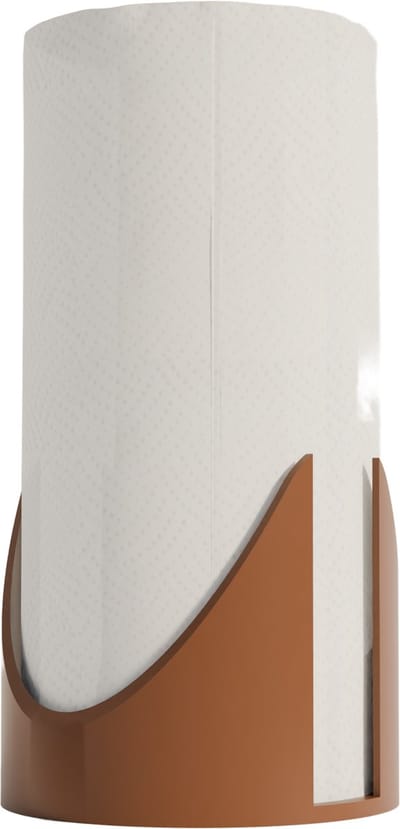 Fiastra Torino keukenrolhouder staand - keukenpapierhouder - bruin - 16 x 16 x 21 cm