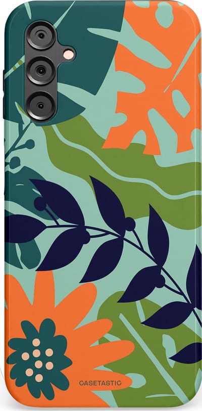 Casetastic Hoesje Geschikt voor Samsung A14 (5G/4G) - Stijlvolle Beschermende Duo-layer Case - Wildbloei