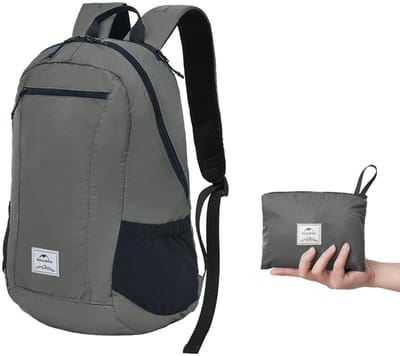 Naturehike Yunyan Opvouwbare Rugzak – 25L – Lichtgewicht Daypack & Dagrugzak – Compacte backpack – Waterbestendig – Reistas voor handbagage – 30D Nylon – Grijs