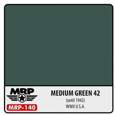 Mr. Paint MRP-140 - WWII US - Medium Green 42 (until 1942) – 30 ml verf voor Airbrush & Detailwerk