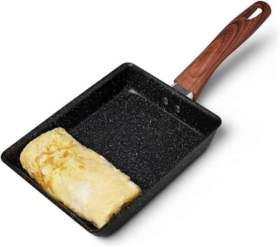 Tamagoyaki Pan - Omeletpan Koekenpan - Omeletten Maken - Gebogen Rand Ontwerp - Niet gespecificeerd - Zwart
