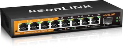 8-poorts 2.5G managed switch met 10G SFP-slot, web-smart, 802.3ad, QoS, VLAN, IGMP