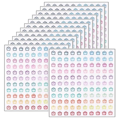 Dailygoods- Volgstickers 1320 stuks - Gewichtstracking-stickers - Fitnessstickers - Gewoonte-trackers - Papieren Stickers - Duurzaam materiaal - Planners