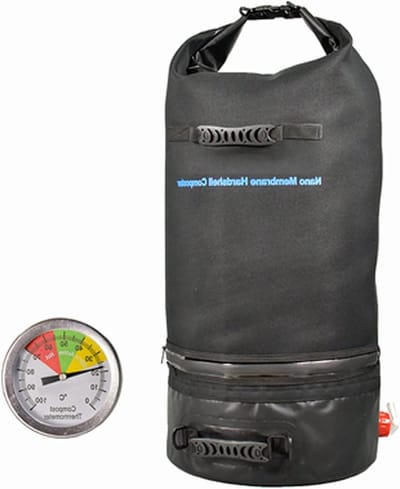 Compostbak Tuin - Compostzak Tuinafval - Compost Maken - Met Thermometer - 70 Liter - Zwart