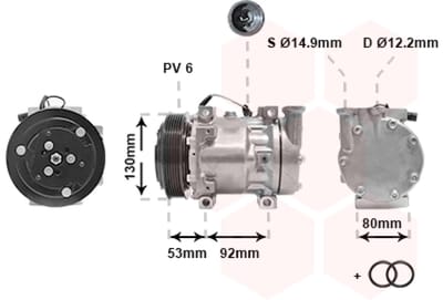 Van Wezel - AIRCO COMPRESSOR VOOR ALFA ROMEO 145/146 930 1994-2001 60653652