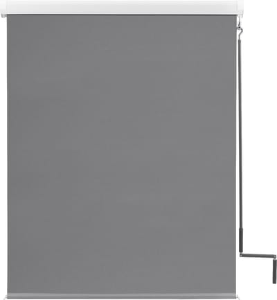 Bolt Edge Rolgordijn met Crank - Donkergrijs - 100x140cm - Verduisterend en Isolerend - Waterafstotend - Voor Balkon - Montage met of zonder Boren
