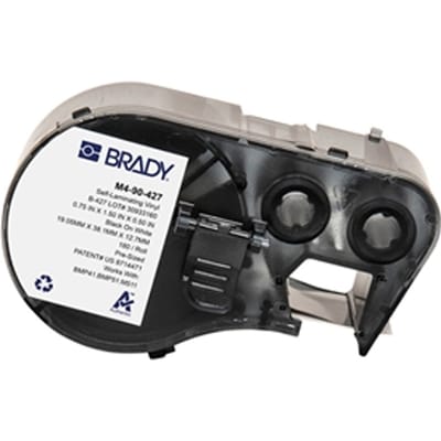 Brady M4-90-427 gelamineerde vinyl labels zwart op wit/transparant | 19,05 mm x 38,1 (origineel)