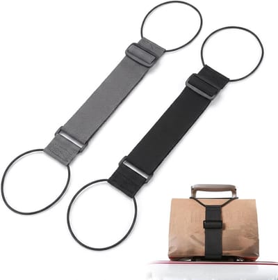 2 Stuks Elastische Bagagebevestigingsriemen, Verstelbare Rugzakriemen voor Veilig Verbinden van Koffers en Tassen, Ideaal voor Reisaccessoires en Bagageorganisatie