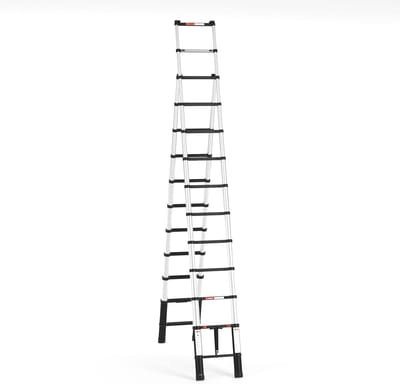 Telescopische Reformladder - Compacte Ladder - Veilig Klussen - Soft Closing Mechanisme - 38 Meter Uitschuifbaar - Zwart