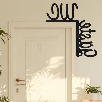 Zelfklevend Toiletbordje, Waarschuwingsbord voor Gastentoiletten, Deurbordje voor Toiletgebruik, Zwart Design